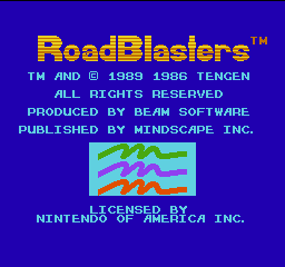 RoadBlasters title screen for NES
